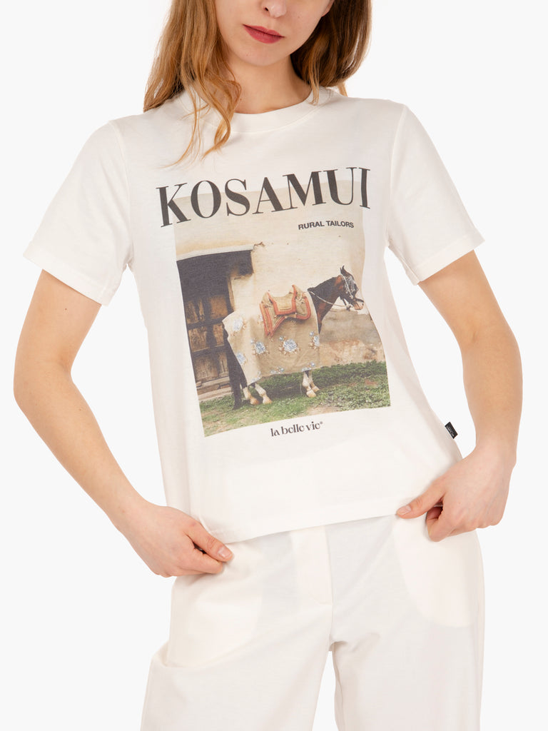 KO SAMUI - T-shirt Setting regular fit crema