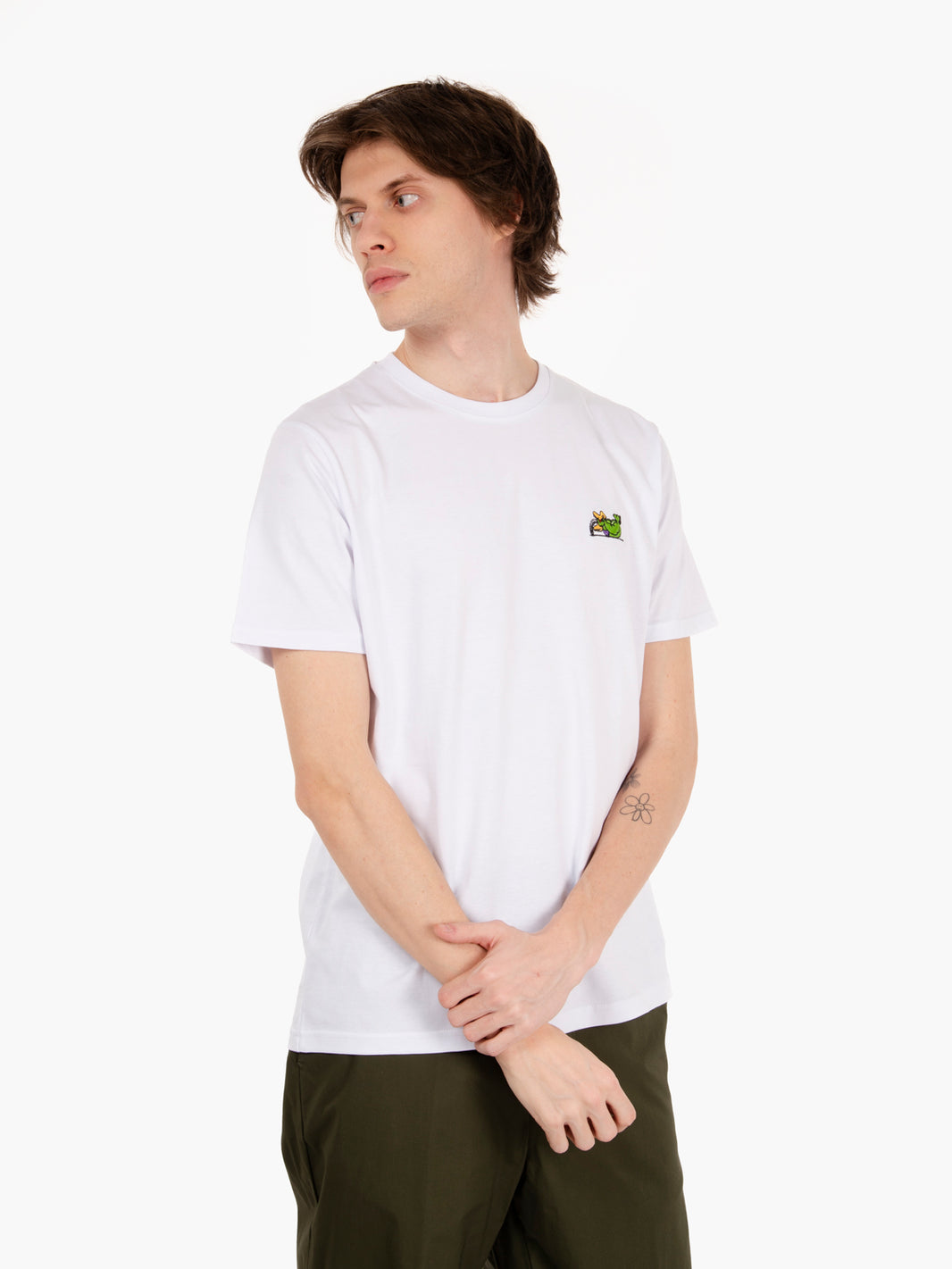T-shirt S547 embroidery Hulk bianco