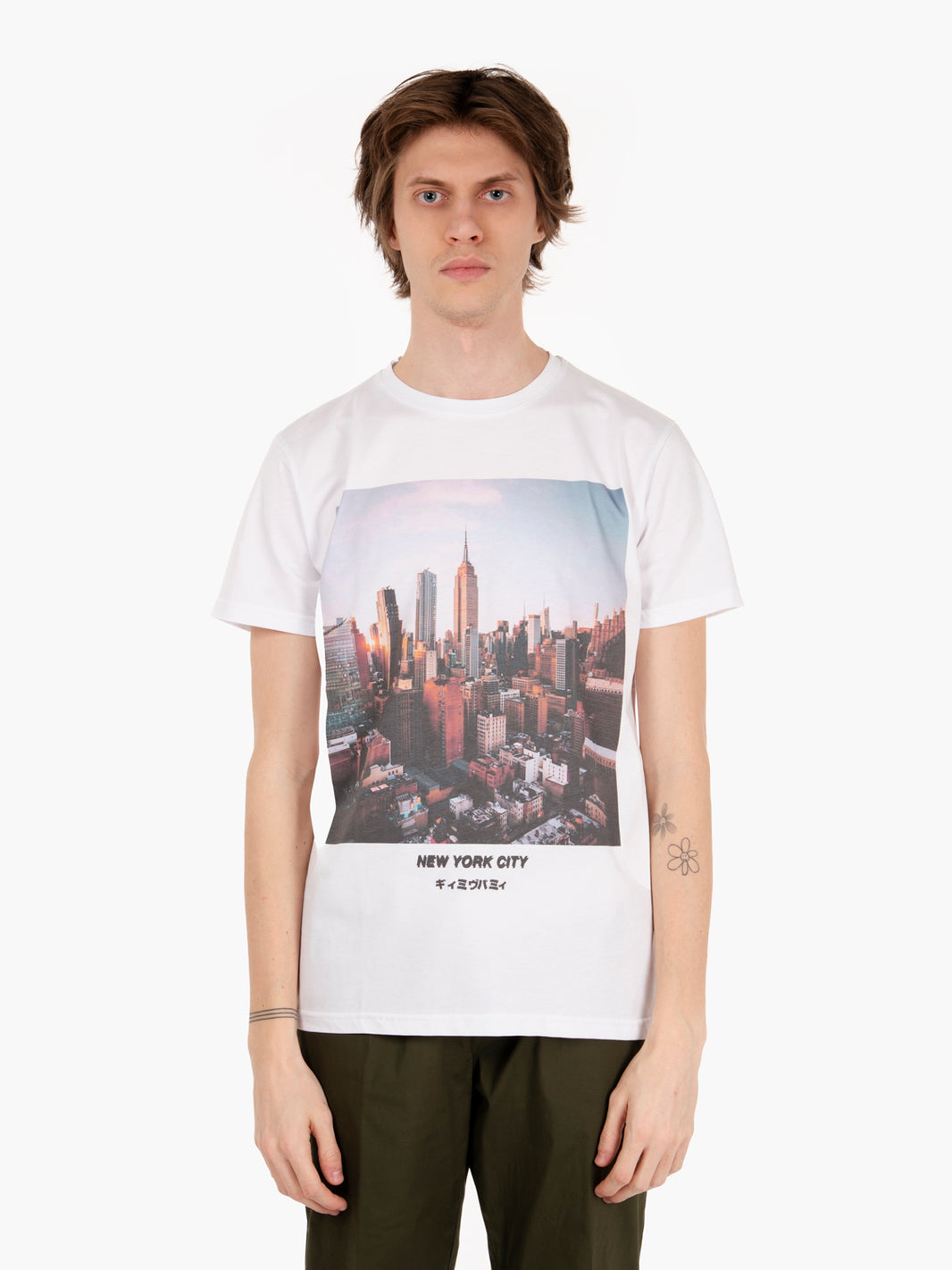 T-shirt S573 New York bianco
