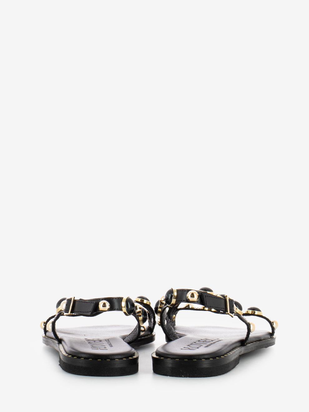 Sandali con pietre nero