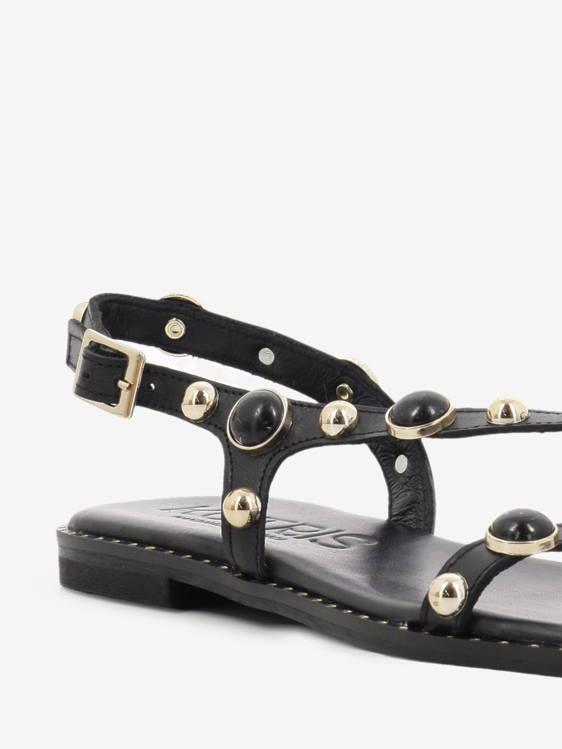 Black stone sandals