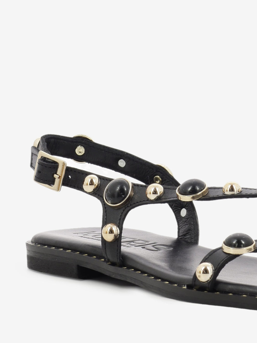 Black stone sandals