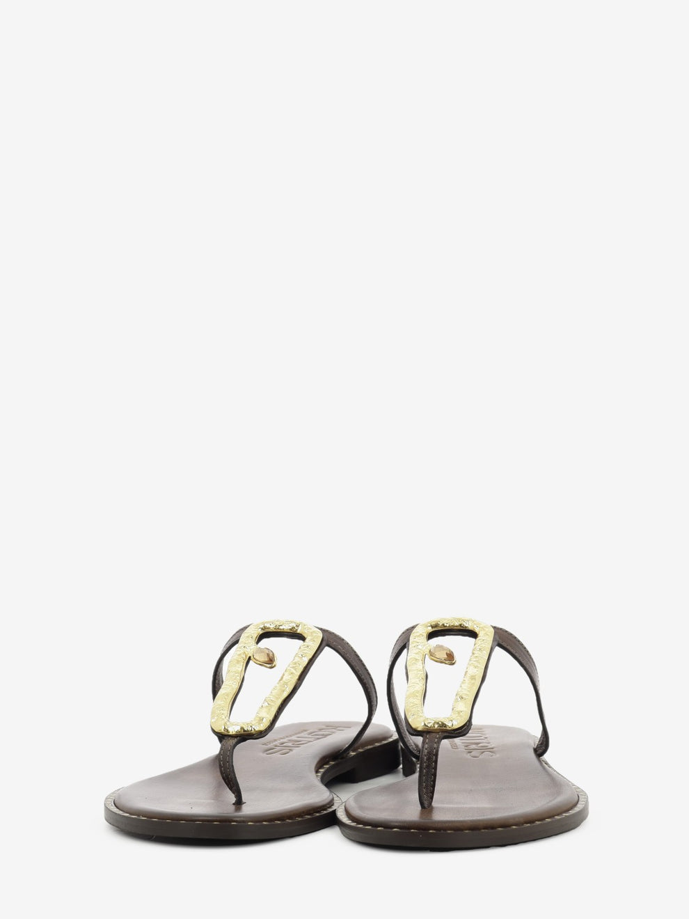 Sandalo infradito gioiello choco / gold