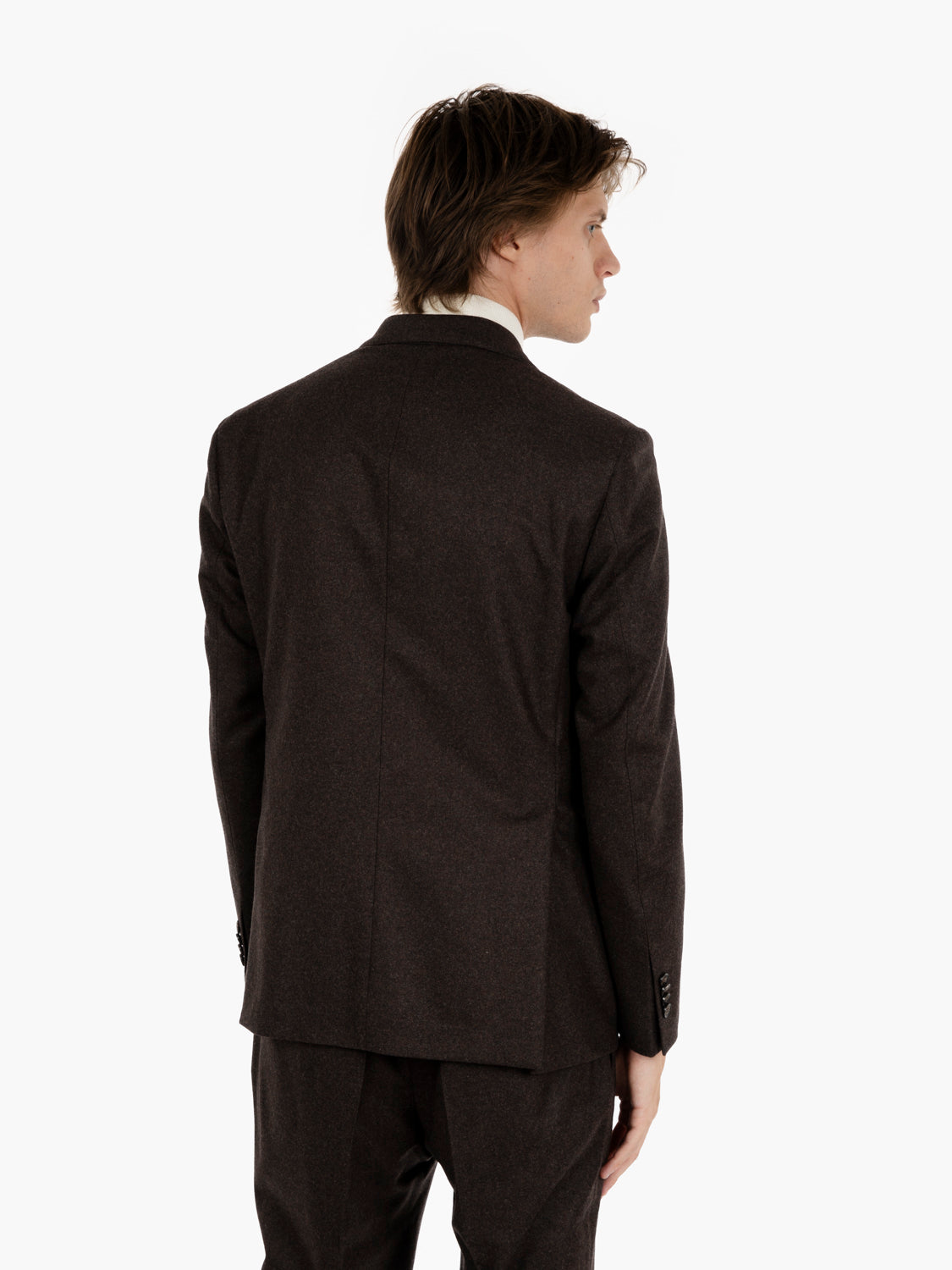 Brown wool double-breasted suit