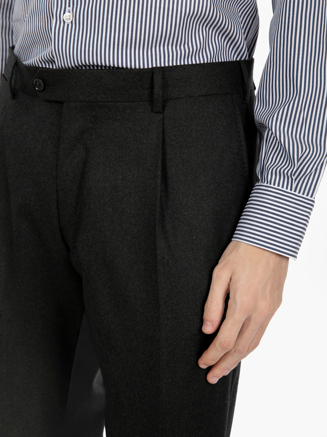 Dark green double-breasted suit