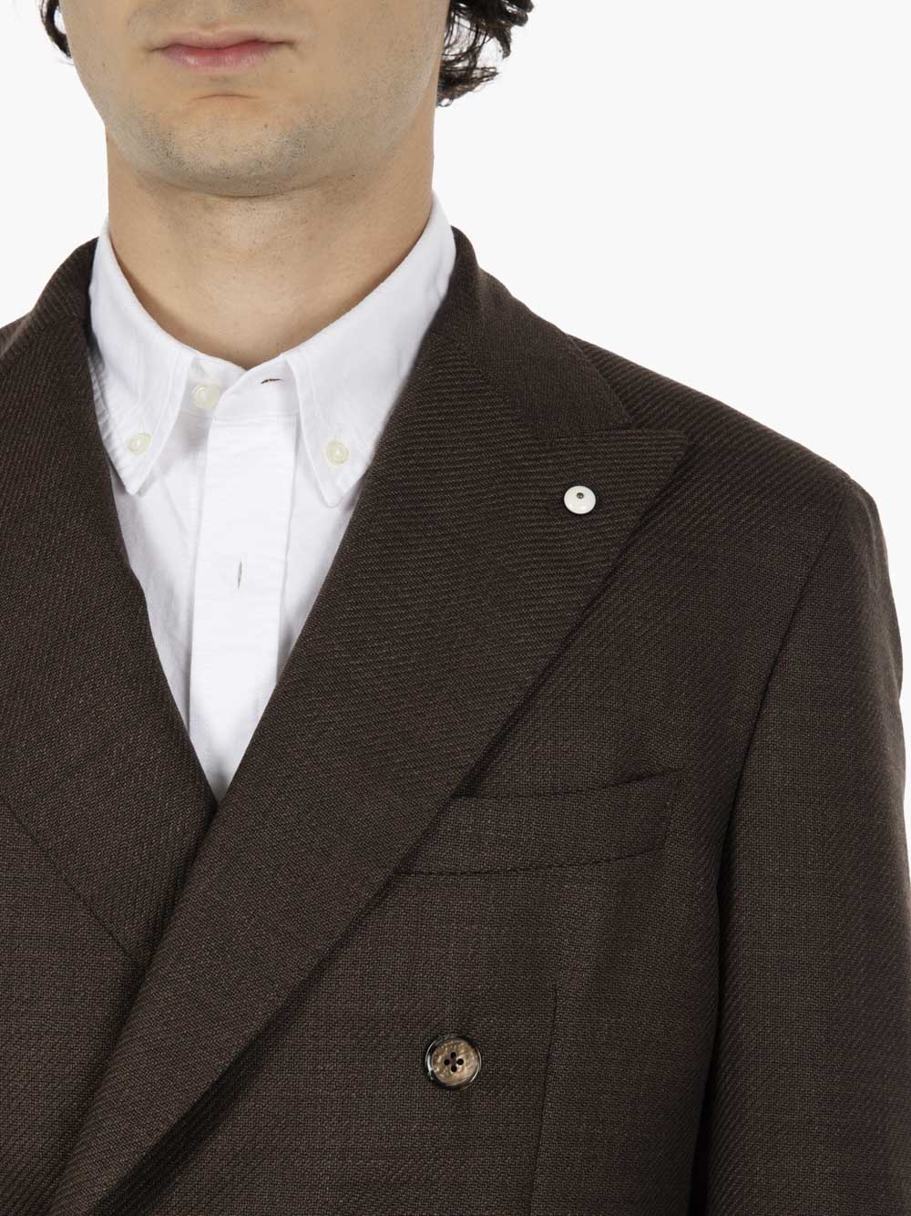 Brick double-breasted blazer