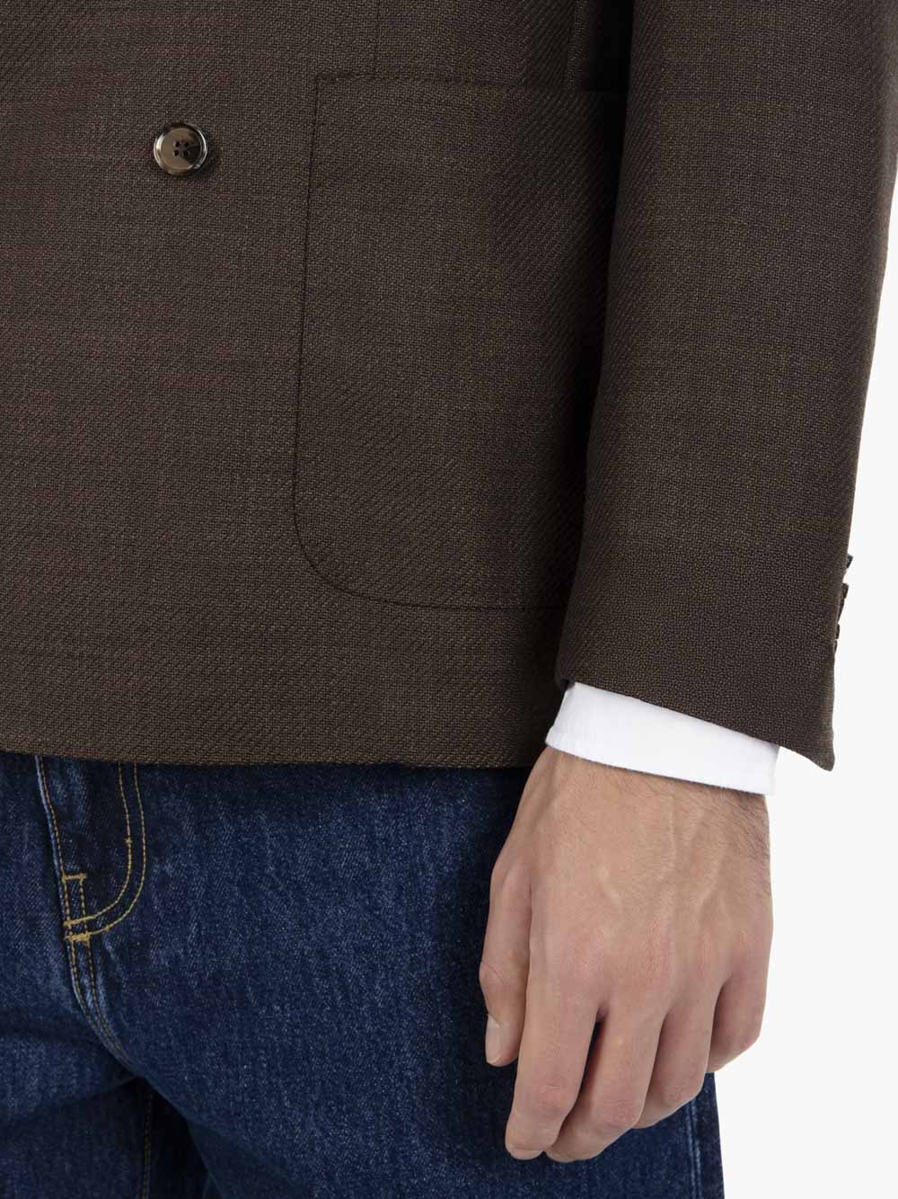 Brick double-breasted blazer