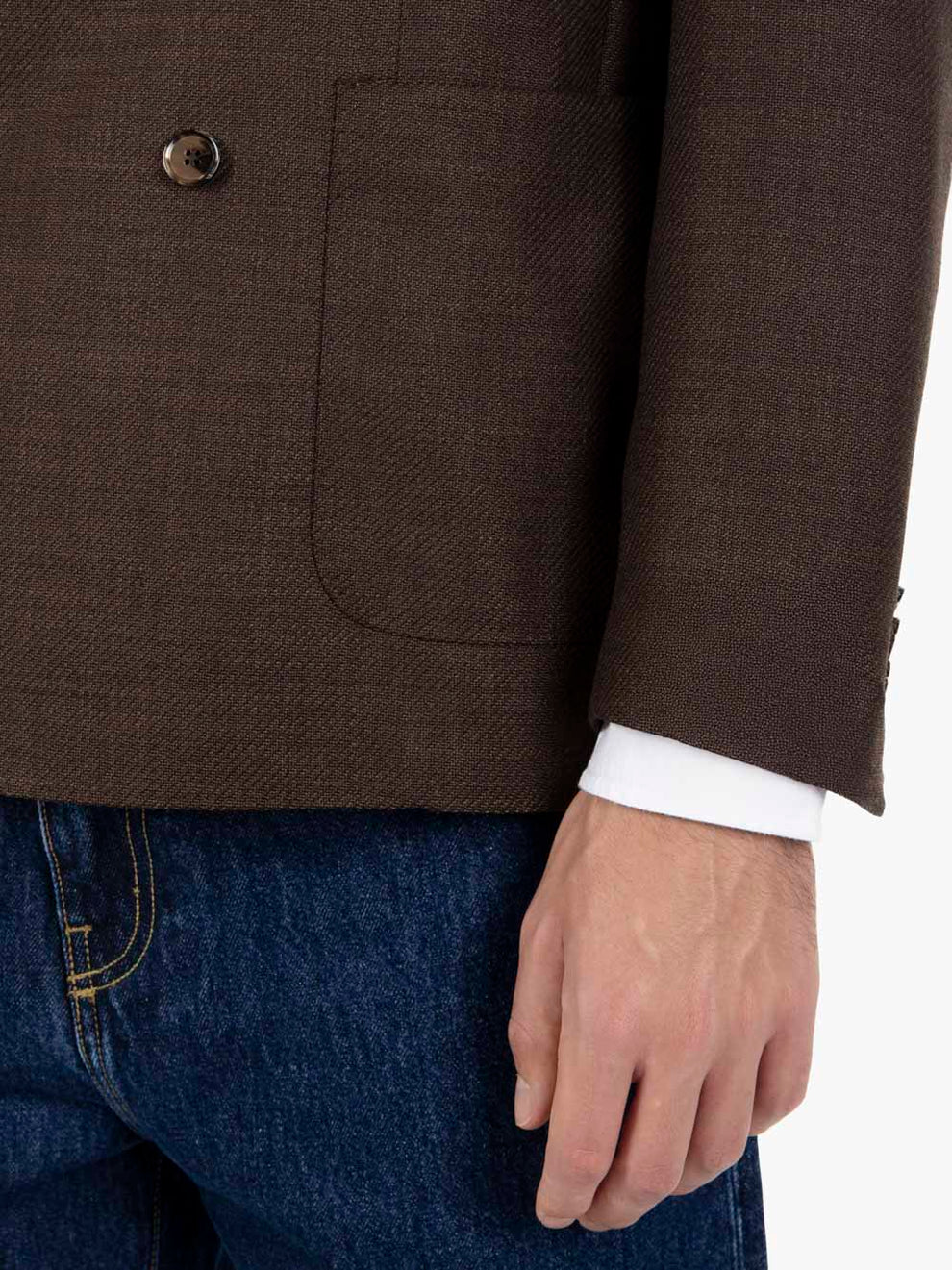 Brick double-breasted blazer