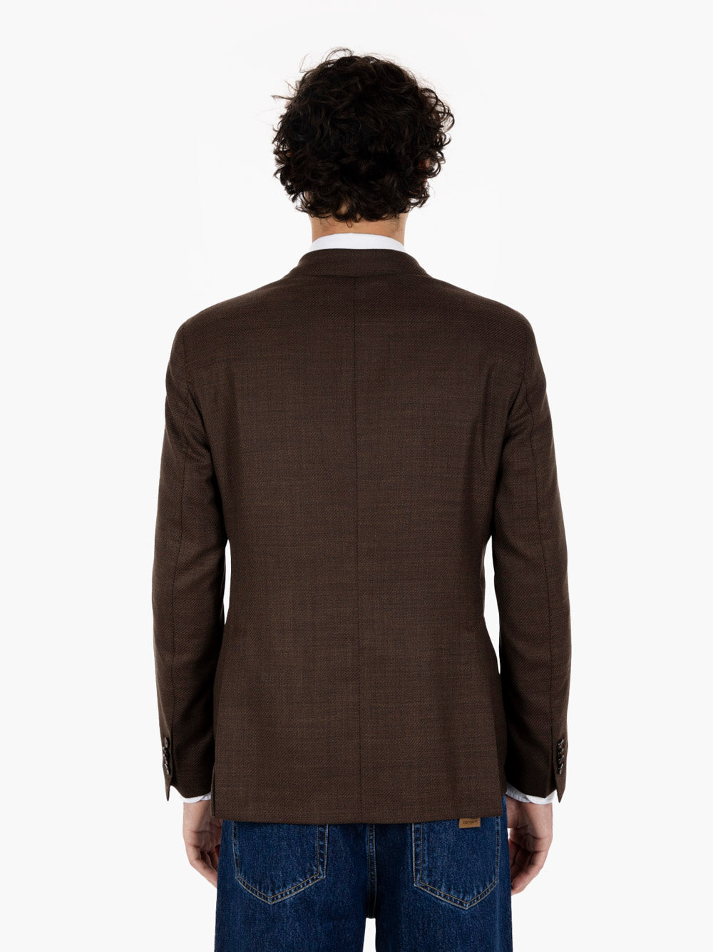 Brick double-breasted blazer