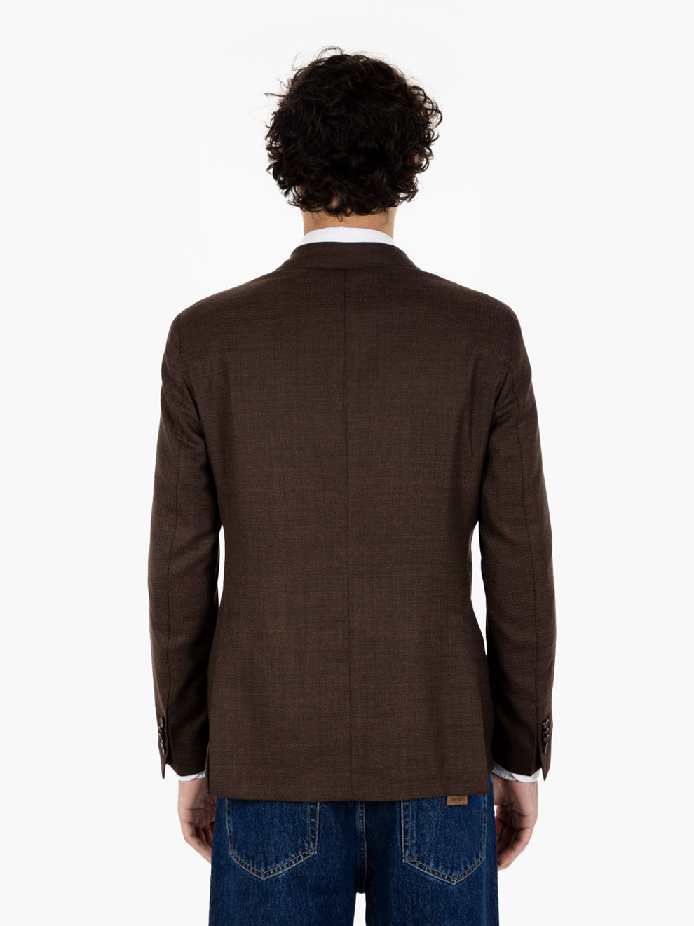 Brick double-breasted blazer
