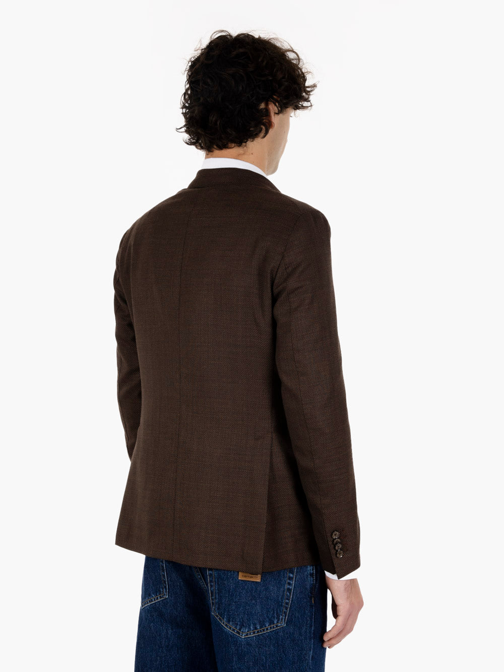 Brick double-breasted blazer