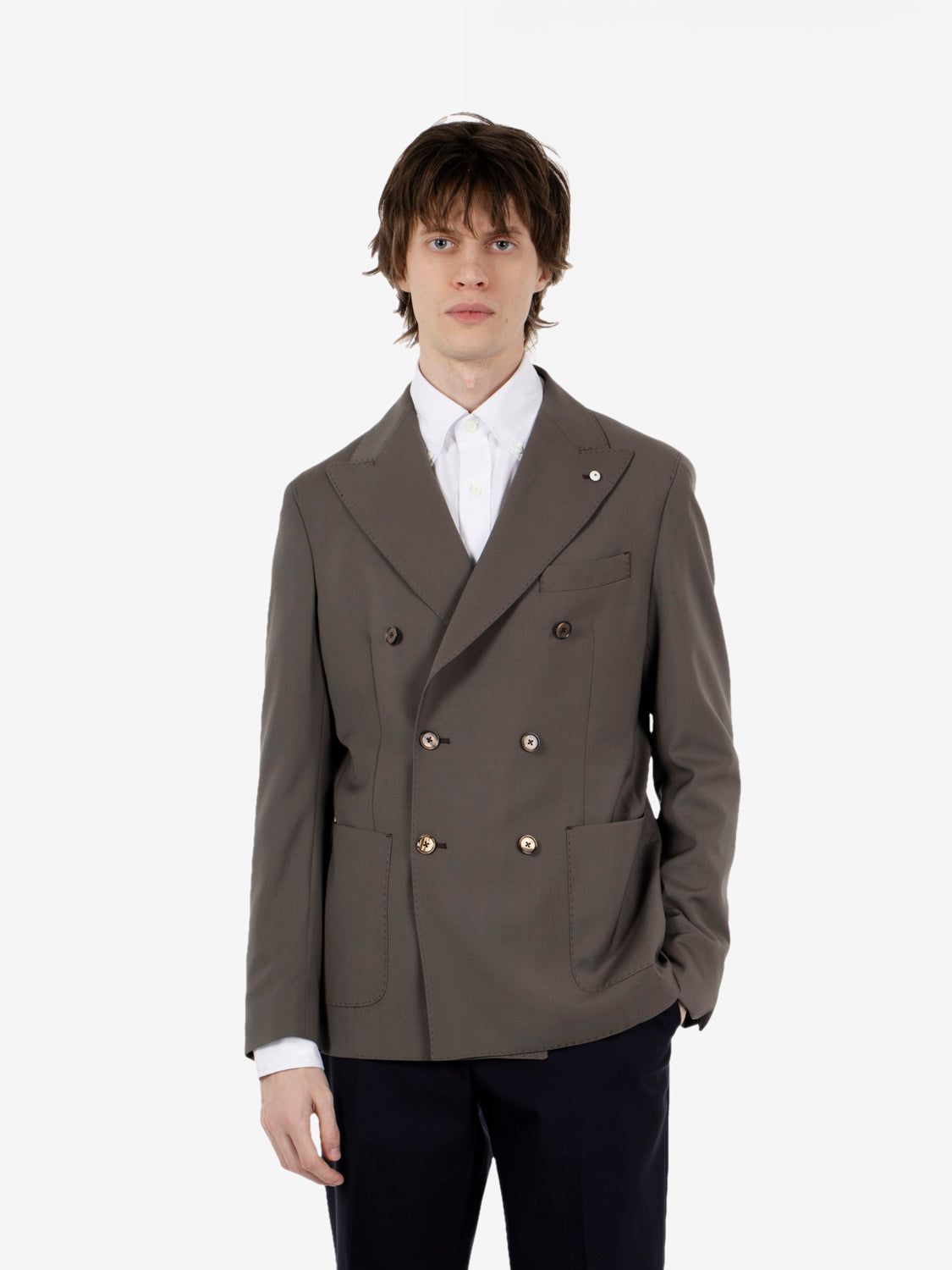 Blazer doppiopetto tortora