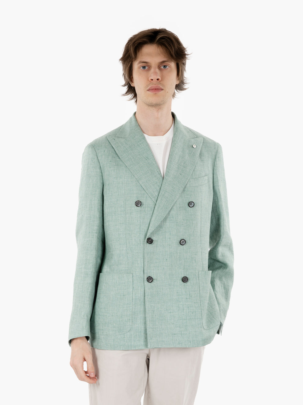 Blazer doppiopetto verde acqua