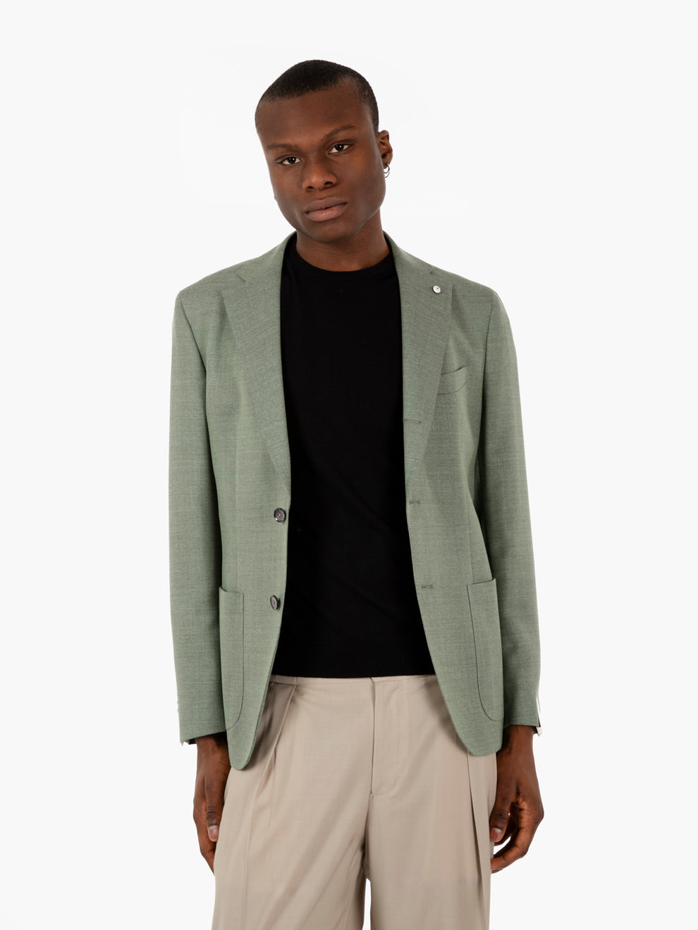Blazer in tessuto operato verde