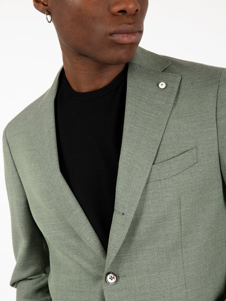 Blazer in tessuto operato verde