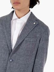 L.B.M. 1911 - Blazer monopetto in jersey blue