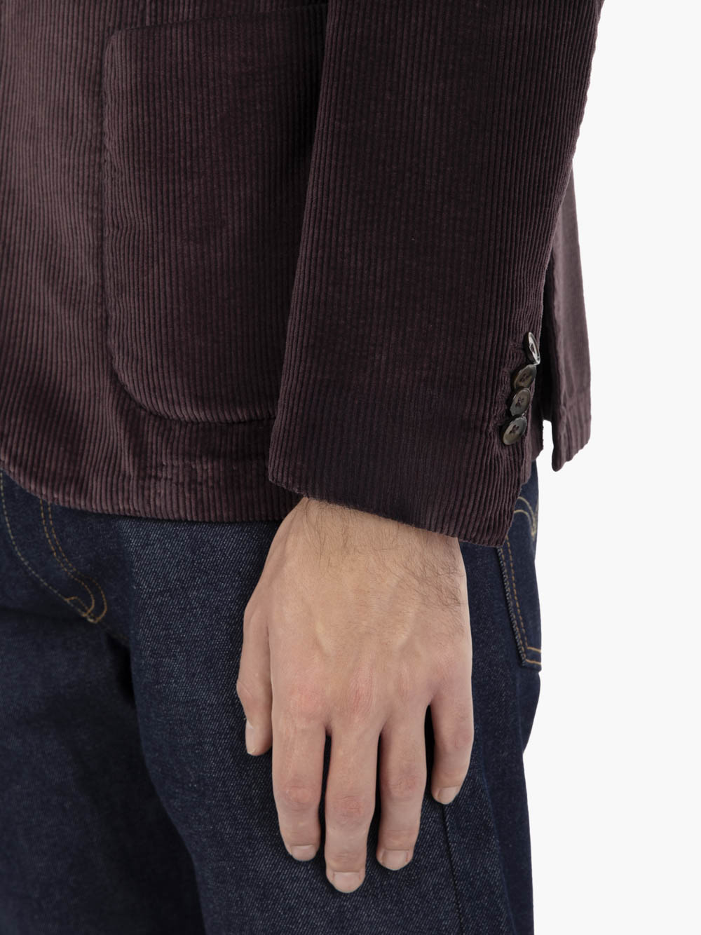 Plum Corduroy Single-Breasted Blazer