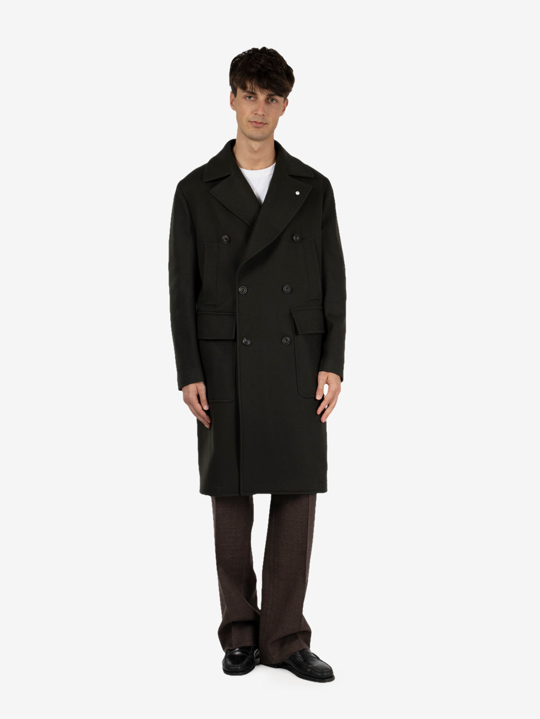 Cappotto doppiopetto verde
