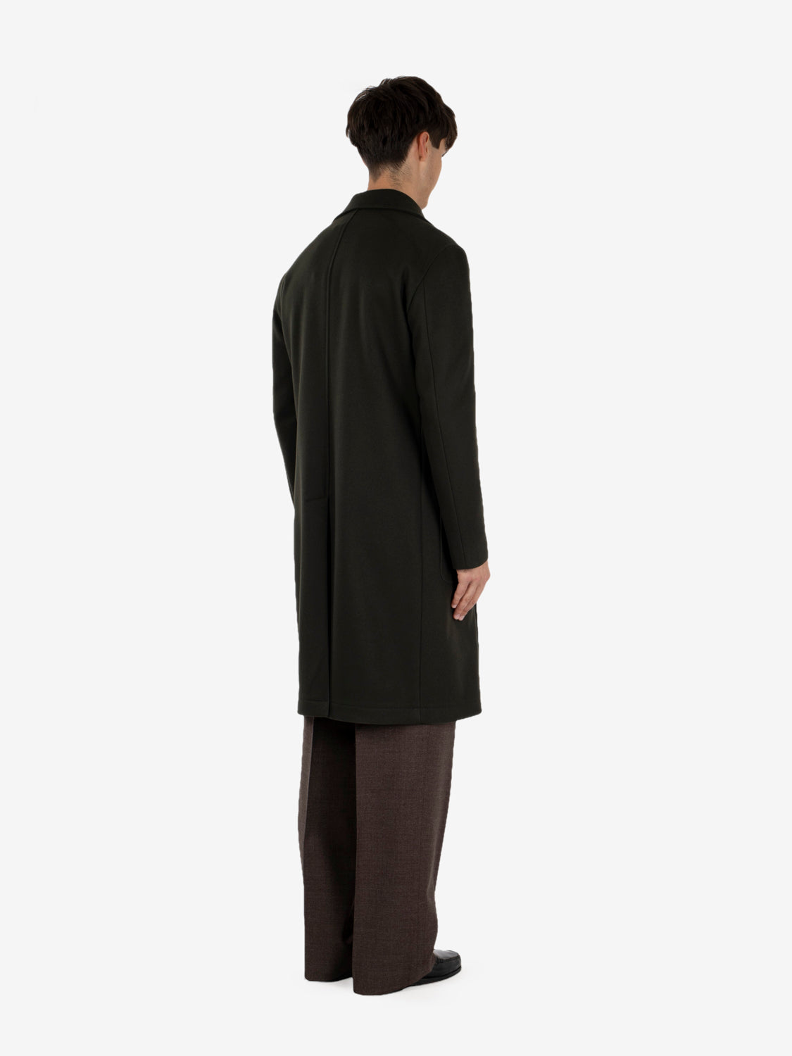 Green double-breasted coat