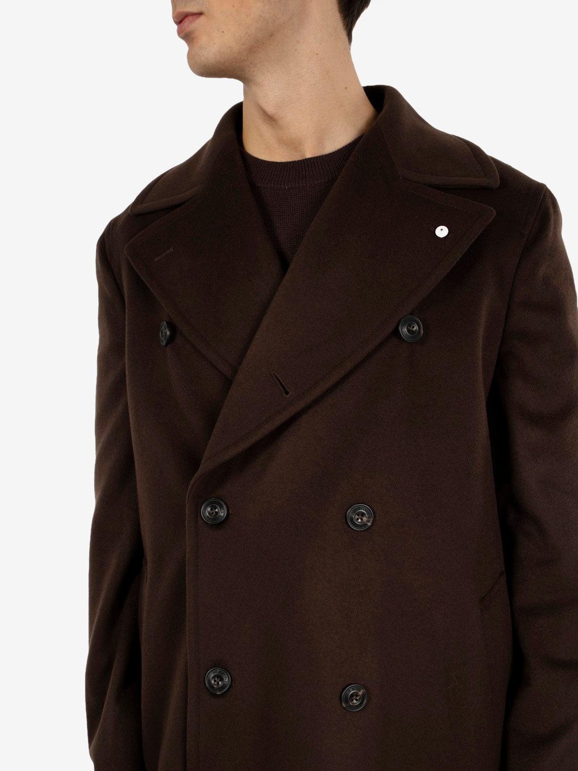 Cappotto lungo doppiopetto marrone
