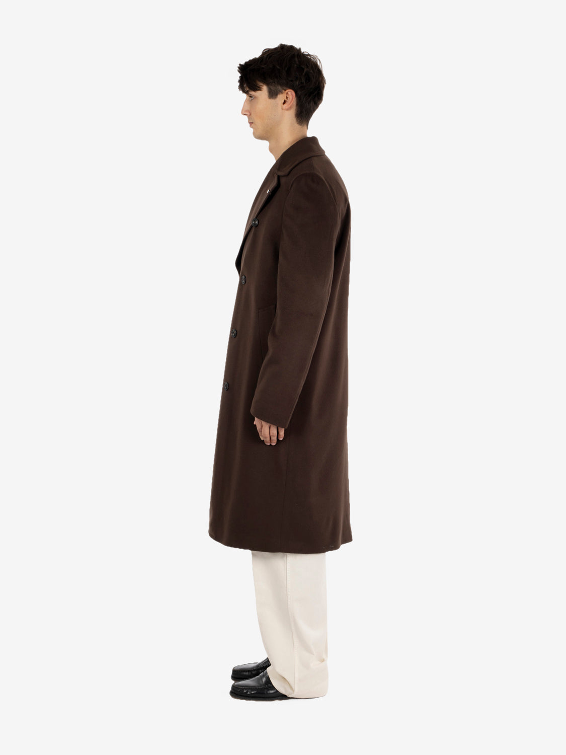 Cappotto lungo doppiopetto marrone
