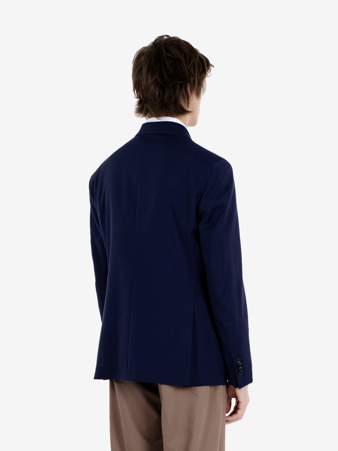 Giacca sfoderata doppiopetto blu