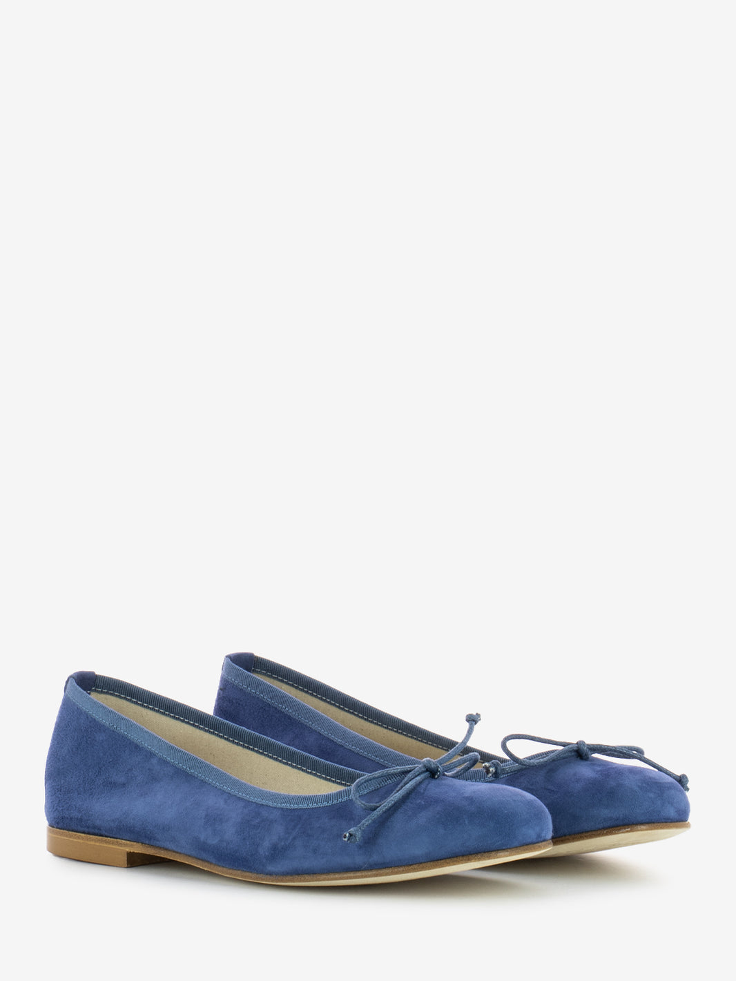 Round toe ballerina in air force blue suede 