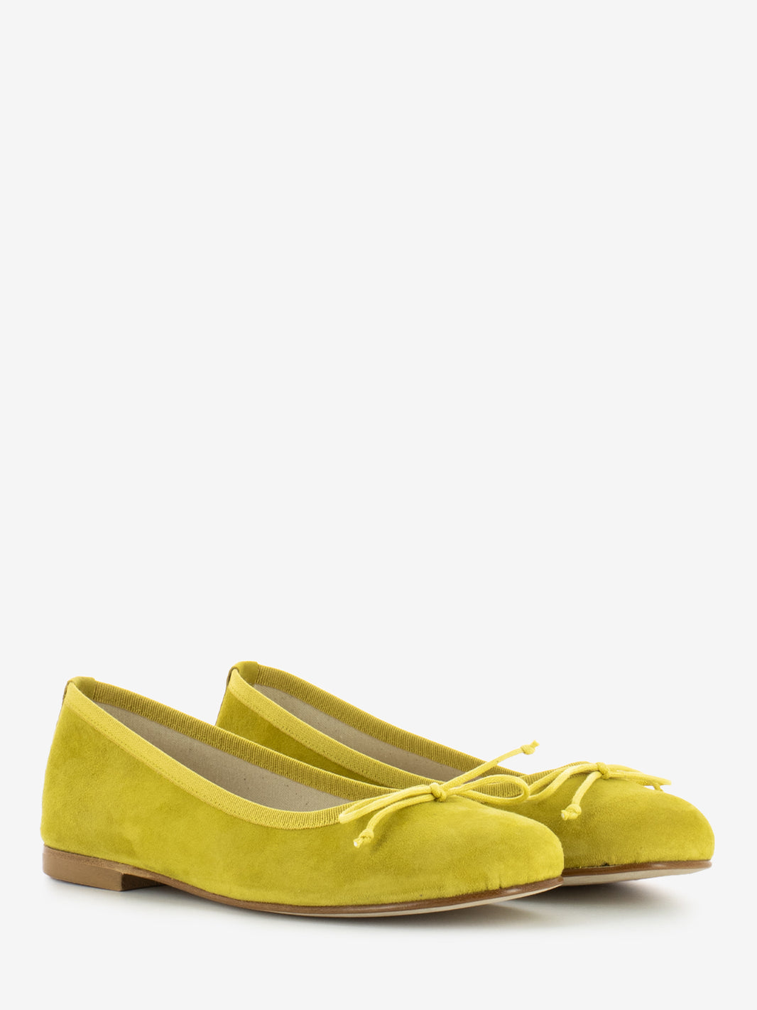 Mustard suede round toe ballerina