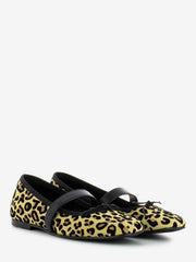 LA BALLERINA - Ballerine animalier nere / beige