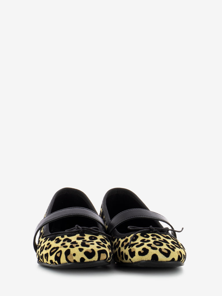 LA BALLERINA - Ballerine animalier nere / beige