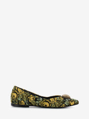 LA BALLERINA - Ballerine gobelin jacquard Contea senape