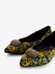 LA BALLERINA - Ballerine gobelin jacquard Contea senape