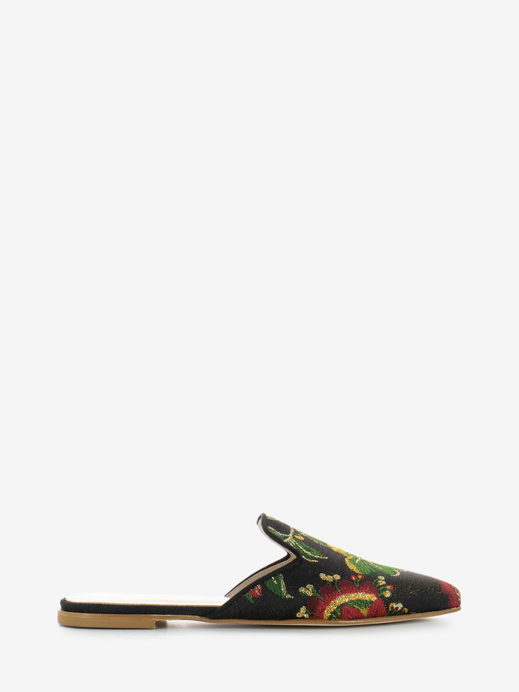 Sabot lurex fiore nero / verde / rosso