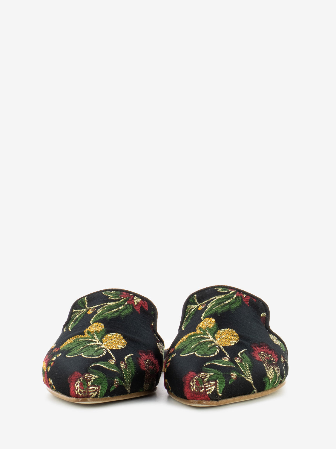 Sabot lurex fiore nero / verde / rosso