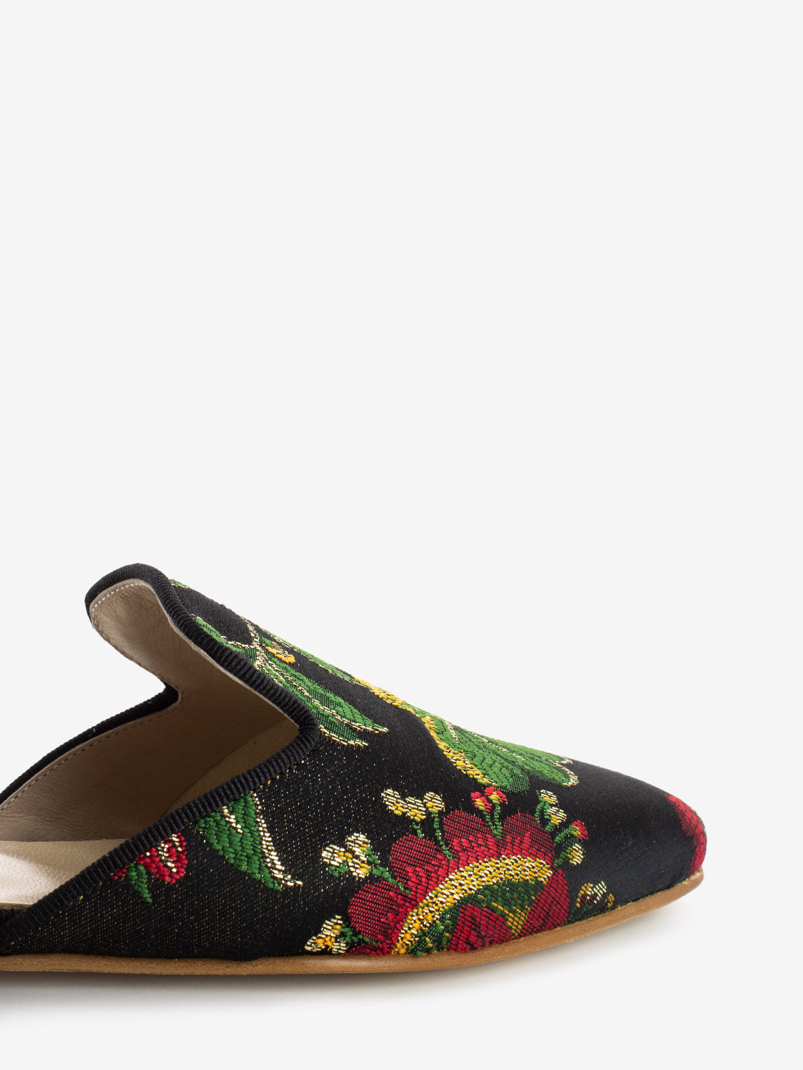 Sabot lurex fiore nero / verde / rosso