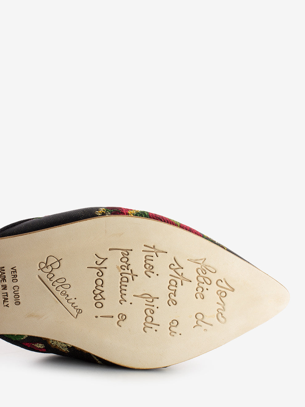 Sabot lurex fiore nero / verde / rosso