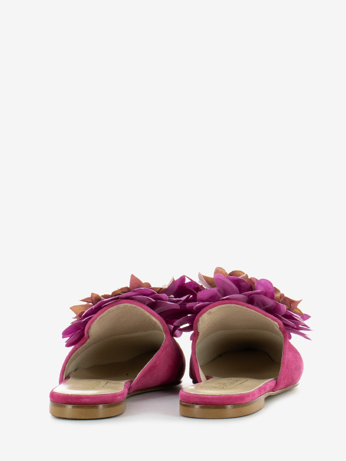 Sabot suede fiore fuxia