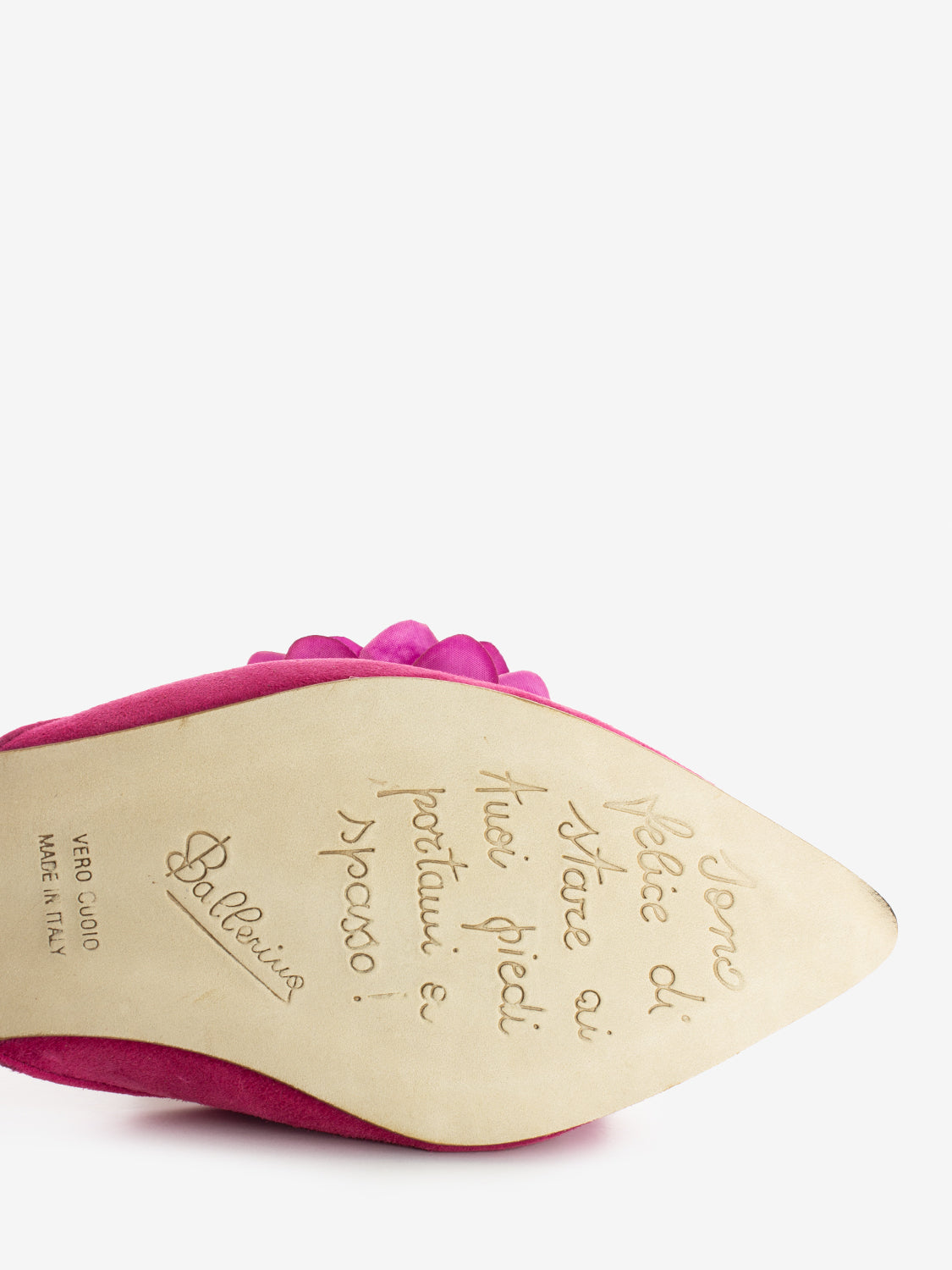 Sabot suede fiore fuxia