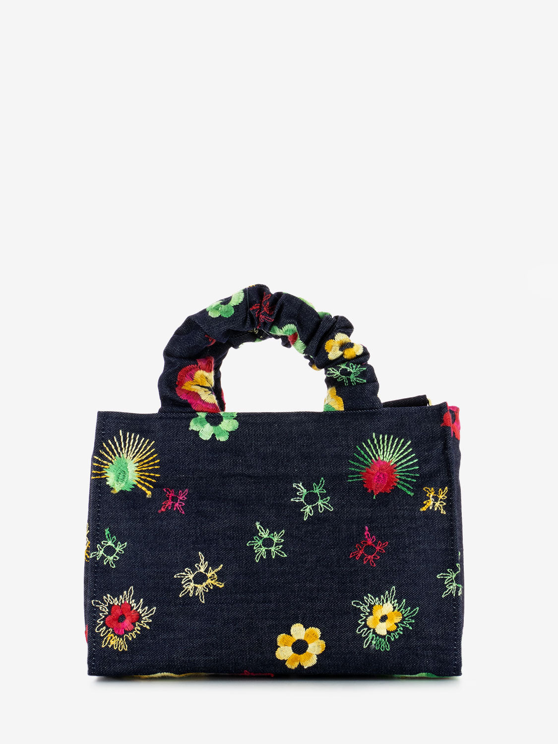 Borsa Cosmopolitan denim ricamato blu
