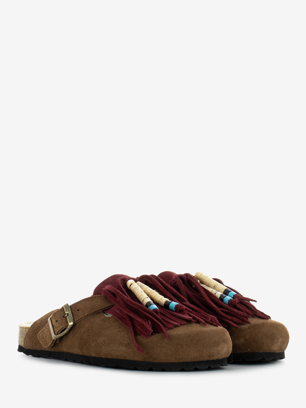 Ciabatte Dandara Native frange castagna