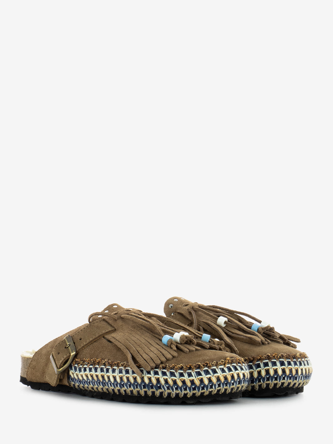 Ciabatte Dandara Stripe frange visone