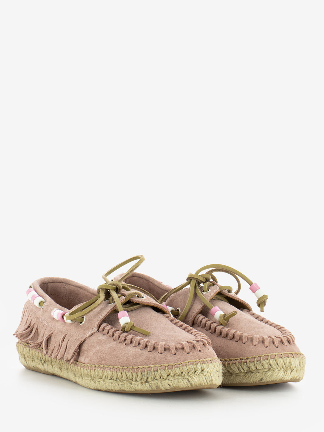 Scarpa da barca in suede cipria