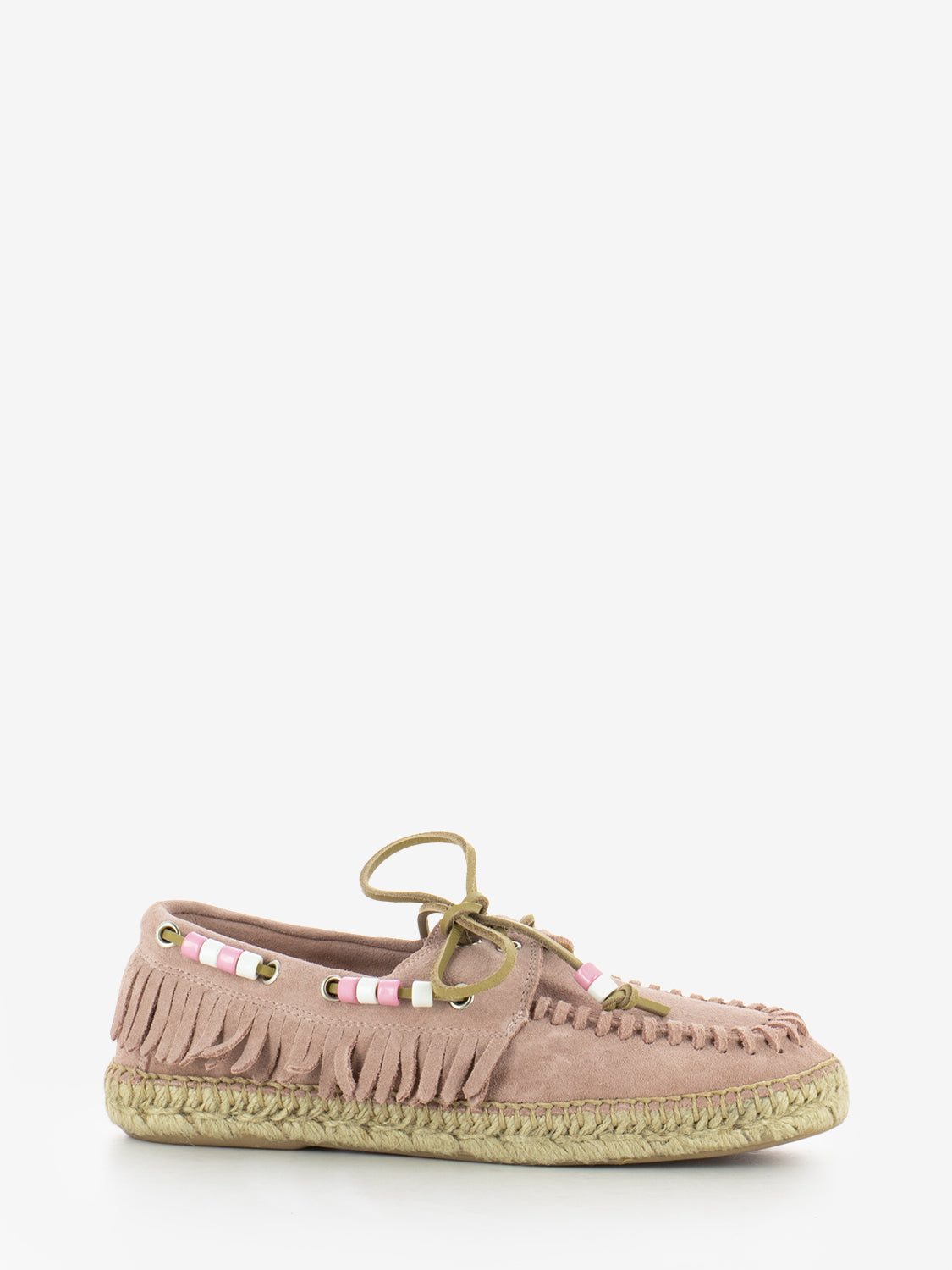 Scarpa da barca in suede cipria