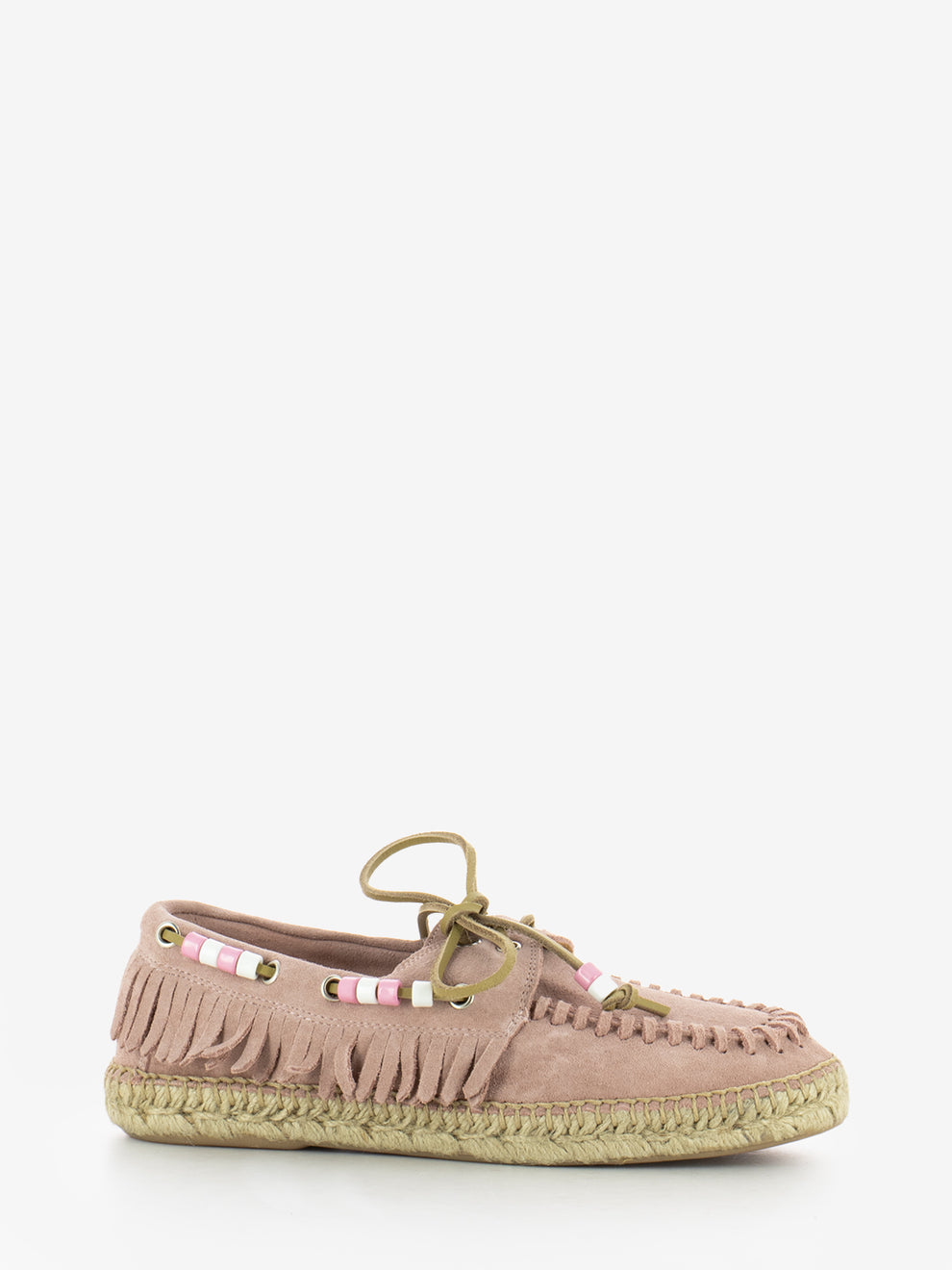Scarpa da barca in suede cipria