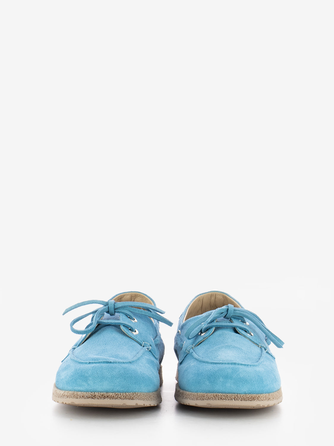 Mocassini in suede azzurro