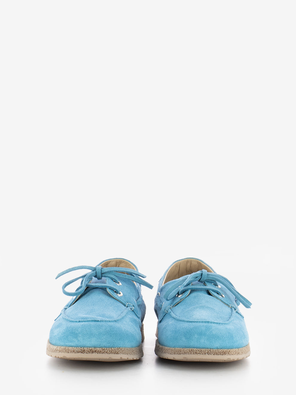 Mocassini in suede azzurro