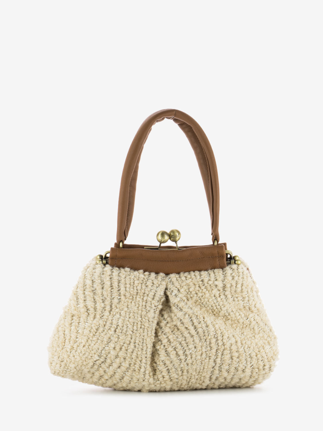 Borsa Paffuta in lana beige
