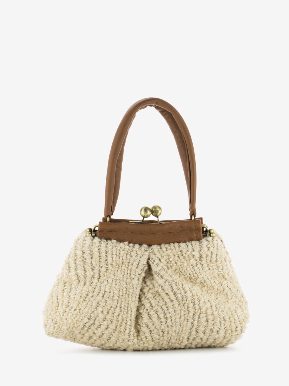 Borsa Paffuta in lana beige