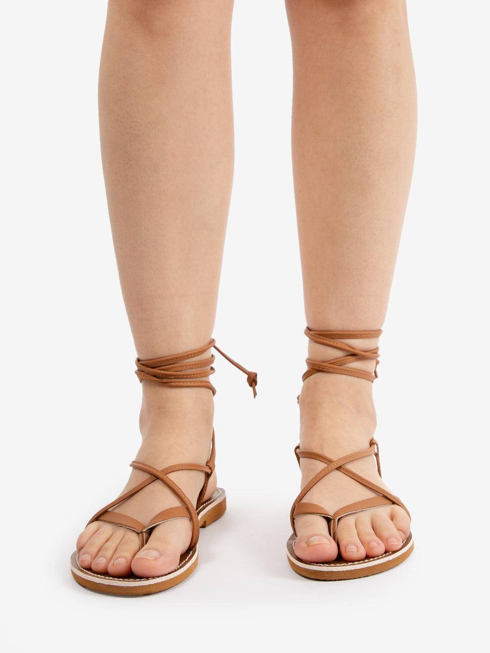 Leather calfskin flip flop sandals