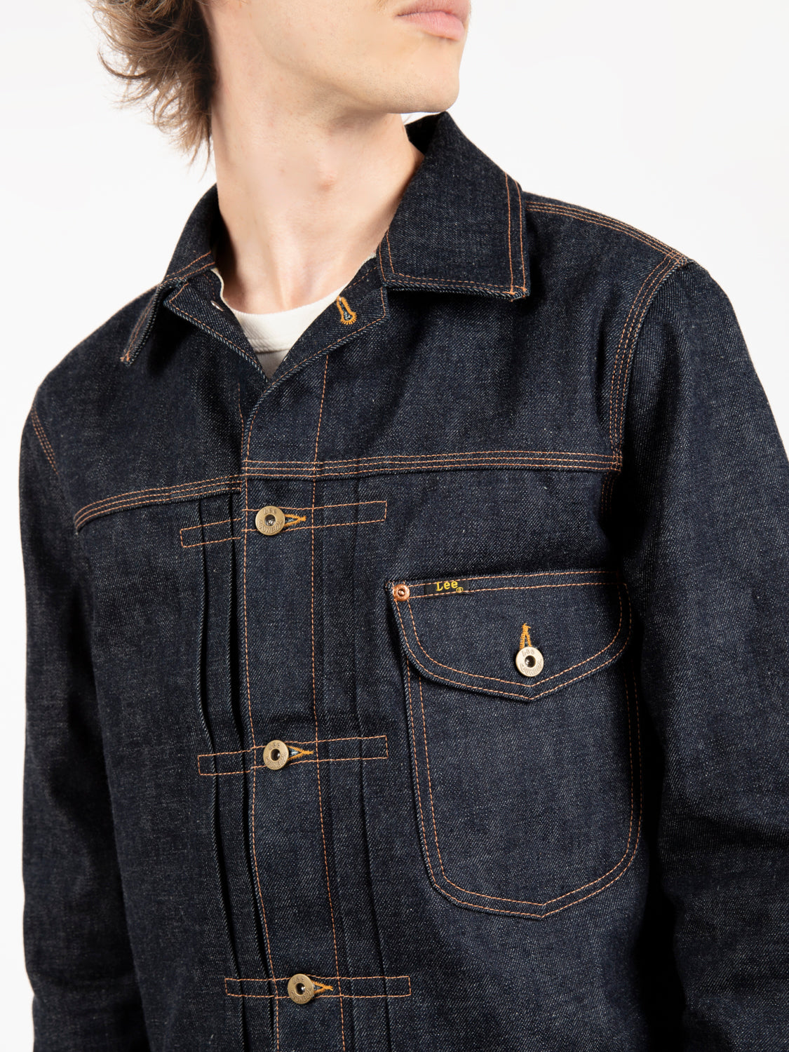 101 Lined cowboy jacket raw indigo